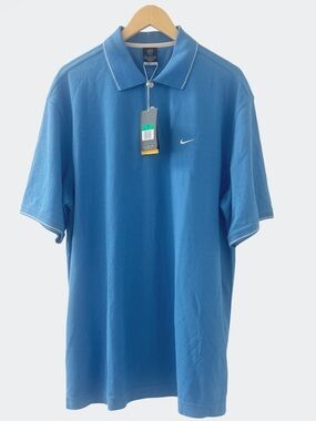 NEW NIKE Dri-Fit Golf Shirt, Blue With White Trim, Size XL NWT